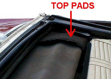 CONVERTIBLE TOP PADS, pair, new, 64-72 GM vehicles