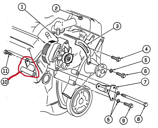 ALTERNATOR REAR SPACER ,82-88 CHEVY SB