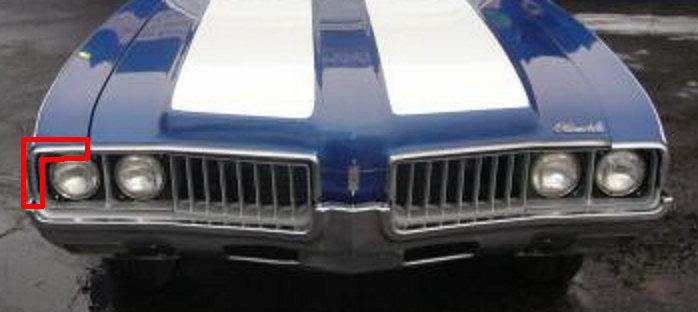 FENDER EYEBROW MOLDING, RH, 69 CUTLASS