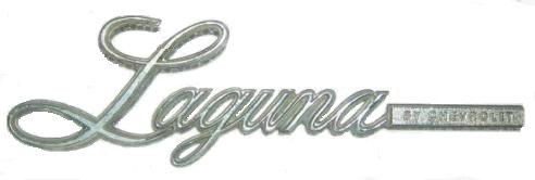 TAIL LIGHT EMBLEM, "LAGUNA BY CHEV" 74-76, USED