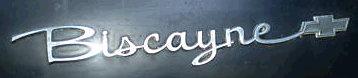 QUARTER PANEL EMBLEM, 63 BISCAYNE ALSO FITS WAGONS, USED, LH RH, EA