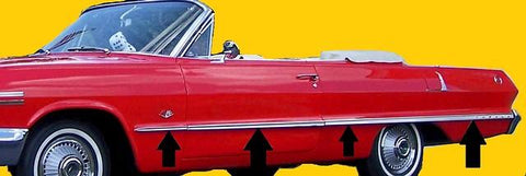 BODY SIDE MOLDING KIT, NEW, NON SS, 63 IMPALA
