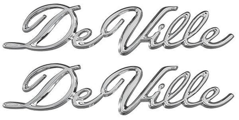 QUARTER PANEL EMBLEMS, DEVILLE FOR CONVERTIBLE, PAIR, NEW