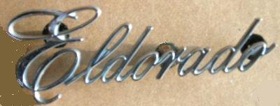 QUARTER EMBLEM, "ELDORADO", 75-76, USED, 5.25" LONG, CAST# 1943
