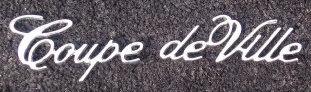 FENDER EMBLEM, NEW, COUP, "DEVILLE" 71, EACH