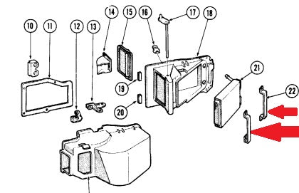 AC HEATER CORE CLAMP, USED, 68-72 A,B,F,X-body