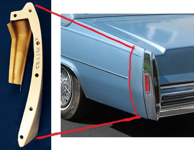 QUARTER PANEL EXTENSION FILLER, LEFT FIBERGLASS 77-79 DEVILLE