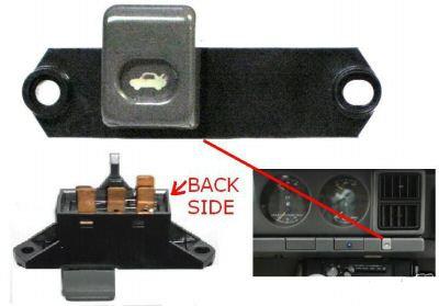 HATCH RELEASE SWITCH, 85-9 TA FB, MOUNTS ON DASH, USED