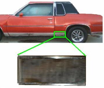 QUARTER MOLDING ,LOWER FRONT, LEFT USED 81-88 CUTLASS