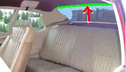 REAR WINDOW INSIDE MOLDING, 73-4 NV X-BODY, 2 DOORS, UPPER, ROOF, STEEL, USED