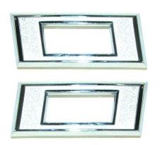 REAR MARKER LIGHT BEZELS, 69 IM PR CP BA BI,  REPRO, PAIR