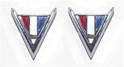 FENDER EMBLEM (V) NEW, PAIR, 64 CHEVY