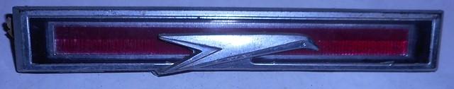 DOOR PANEL EMBLEM, BIRD, RED, w/CHROME, BIRD, USED, EACH