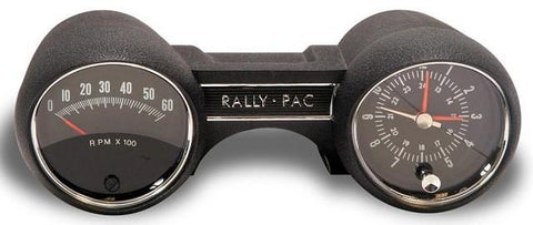 RALLY PAC GAUGES, 6K TACH & CLOCK, REPRO, 64-5 MUSTANG