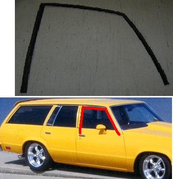 GLASS CHANNEL, 4 DOOR, w/STR FR, 78-83 AU SHP AROUND FRAME, RH, USED