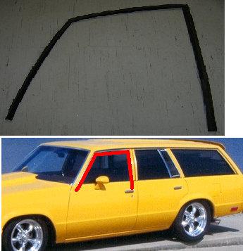 GLASS CHANNEL, 4 DOOR, w/STR FR, 78-83 AU SHP AROUND FRAME, LH, USED