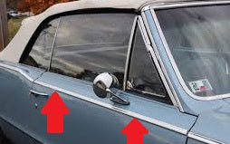 DOOR MOLDING, RIGHT, ON PEAK, USED, 64 TEMPEST CUSTOM