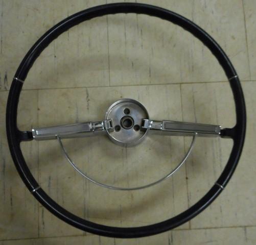 STEERING WHEEL DELUXE, WITH HORN RING, USED, BLACK