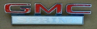 ROOF & FENDER EMBLEM, 73-7 GMC SPRINT, 71-2 FENDER & 73-7 ROOF, USED