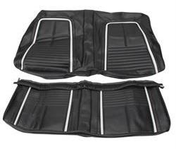 REAR SEAT COVER, COUP, DELUXE INTERIOR, BLACK, REPRO