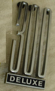 QUARTER PANEL EMBLEM, "DELUXE 300", EACH, USED,  68-9 CHEVELLE