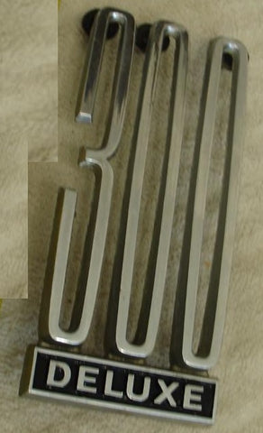 QUARTER PANEL EMBLEM, "DELUXE 300", EACH, USED,  68-9 CHEVELLE