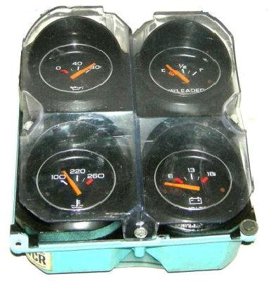 DASH GAUGE CLUSTER, 81-7 GP, FUEL WATER TEMP OIL VOLT, USED