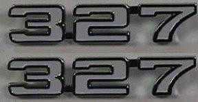 FENDER EMBLEMS, (327) PAIR, NEW, 69 CAMARO