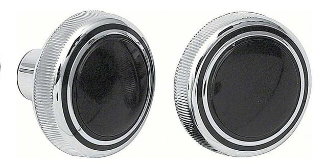 RADIO KNOBS, OUTERS, PAIR, NEW, 69-70 CHEVY