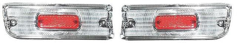 BACKUP LIGHT LENS, PAIR, LOWER, CLEAR & RED, CENTER REPRO