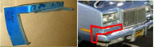 FRONT BUMPER FILLER, RH, 78-9 REGAL, HEADER, BUMPER RUBBER, CORNER, USED