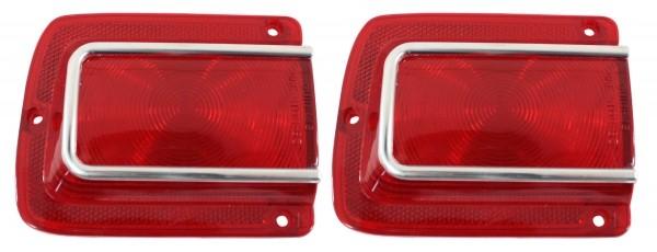 TAIL LAMP LENS, w/MOLDING, NEW, PAIR, 65 CHEVELLE