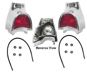 TAIL LIGHT ASSEMBLY, PAIR, REPRO, HOUSINGS, LENS, GASKETS