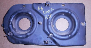 HEADLIGHT BACKING PLATE ,RIGHT USED 66 CHEVELLE