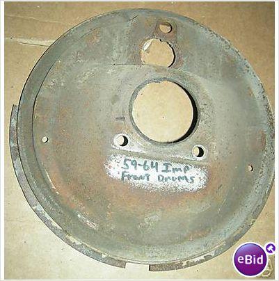 FRONT DRUM BRAKE BACKING PLATE, LH, 59-64 IM, 63-5 VETTE, USED