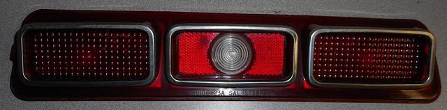 TAIL LIGHT LENS, RIGHT SIDE, HAS 3 CHROME RINGS,  USED