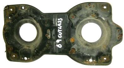 HEADLIGHT BACKING PLATE ,LEFT 69 CUTLASS 442