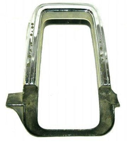 TAIL LIGHT BEZEL, LH, 69 CU 442, CHROME, DIECAST, USED