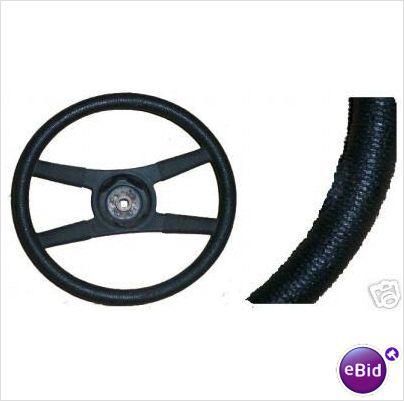 STEERING WHEEL 4 SPOKE , ROPE GRAIN, BLACK