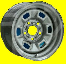 WHEEL RIM, RALLY, 14X6, CHEVY SLOTTED, 70 & UP 6 SLOTS, USED