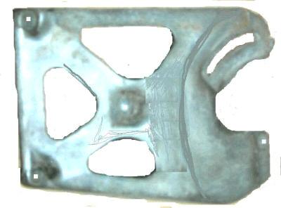 POWER STEERING PUMP BRACKET, FRONT, 64-66 SK LS, FRONT OF PUMP, ALUMINUM, USED, EXC GS