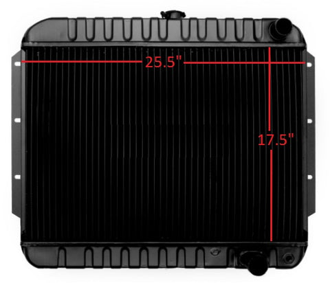RADIATOR, 409 4 ROW, AUTO, 17.5" x 25.5", NEW, 61-63 IMPALA
