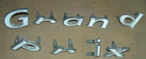 QUARTER PANEL LETTERS, USED, "GRAND PRIX" 68