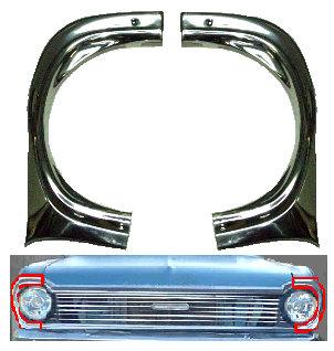 FENDER EYEBROW MOLDINGS ,NEW PAIR 65 NOVA