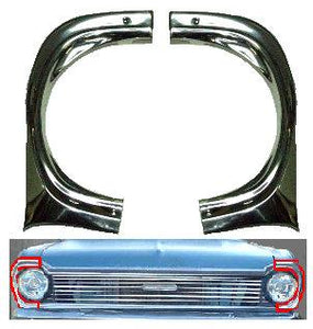 FENDER EYEBROW MOLDINGS ,NEW PAIR 65 NOVA