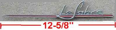 QUARTER EMBLEM, LESABRE, RH, 65 LS, 12-5/8" LONG, USED, EACH