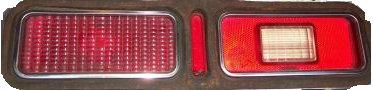 TAIL LIGHT LENS, LH, SS CSM, 73-4 NV, w/CHROME TRIM, USED