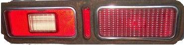 TAIL LIGHT LENS, RH, SS, CSM, 73-4 NV, w/CHROME TRIM, USED