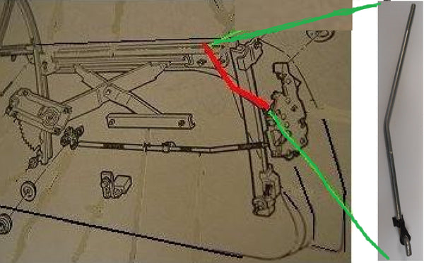 DOOR LOCK KNOB ROD, RIGHT 64-67 A-BODY