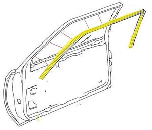 DOOR WINDOW CHANNEL, RIGHT SIDE, NEW, FOR 2 DOOR MODELS